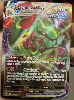 Pokemon TCG Rayquaza VMAX Holo Ultra Rare Card Evolving Skies 111/203 NM/Mint - Image 1