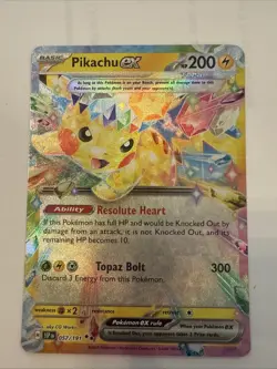 Pokemon TCG Pikachu EX Surging Sparks Double Rare Card 057/191 NM/MT - Image 1