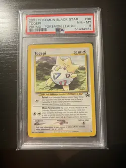 PSA 8 Togepi #30 Black Star Promo Pokemon League 2001 English Pokemon TCG - Image 1