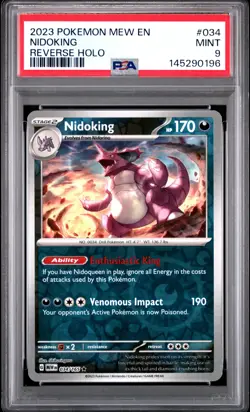 2023 POKEMON MEW EN-151 REVERSE HOLO #034 NIDOKING PSA 9 - Image 1