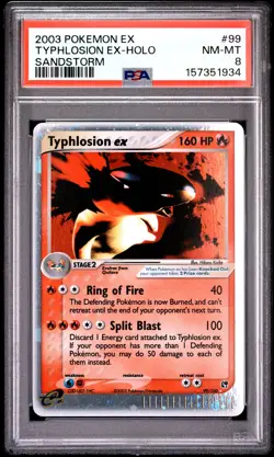 2003 POKEMON EX SANDSTORM #99 TYPHLOSION EX-HOLO PSA 8 - Image 1