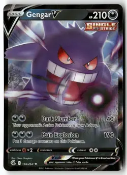 GENGAR V 156/264 HOLO V RARE FUSION STRIKE POKEMON NEAR MINT - Image 1
