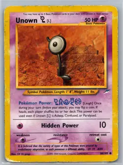 Unown [L] 86/105 C Neo Destiny Unlimited DMG Pokemon - Image 1