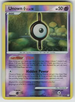 Unown [I] 37/123 Rare Mysterious Treasures Pokemon Reverse Holo Lightly Played - Image 1