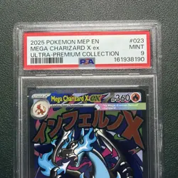 2025 POKEMON MEP EN-ME BLACK STAR PROMO #023 MEGA CHARIZARD X EX PSA 9 - Image 2