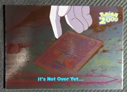 Topps Pokemon the Movie 2000 IT'S NOT OVER YET #70 ANCIENT MEW SILVER FOIL Blue - Image 1