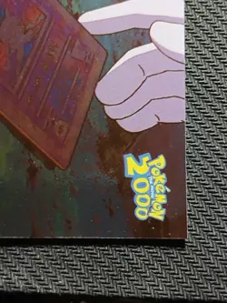 Topps Pokemon the Movie 2000 IT'S NOT OVER YET #70 ANCIENT MEW SILVER FOIL Blue - Image 3