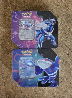 Sealed Pokemon Azure Legends Tin (Lot Of 2) Dialga ex Kyogre ex - Image 1
