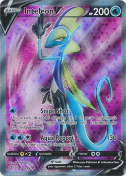 Inteleon V Full Art 180/192 Ultra Rare Rebel Clash Pokemon TCG - Image 1