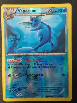 Vaporeon 22/98 Uncommon Ancient Origins Pokemon Reverse Holo Moderately Played - Image 1
