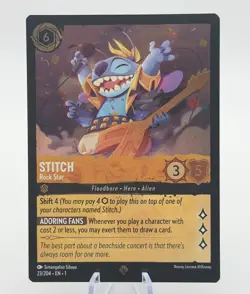 Disney Lorcana The First Chapter Stitch Rock Star 23/204 Foil Super Rare TCG NM - Image 1