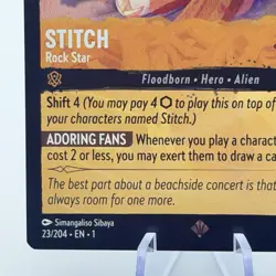 Disney Lorcana The First Chapter Stitch Rock Star 23/204 Foil Super Rare TCG NM - Image 5