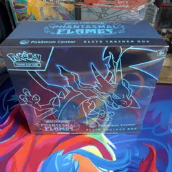 Phantasmal Flames Pokemon Center ETB Pokemon TCG Sealed New in Acrylic Case - Image 5
