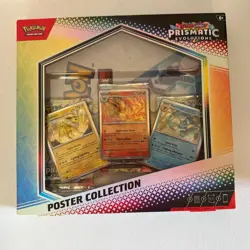 Pokemon TCG Prismatic Evolutions Factory Sealed 3-Pack Poster Collection Box!!! - Image 1