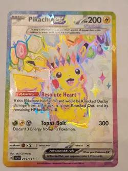 Pokemon Pikachu ex 219/191 Full Art Ultra Rare Surging Sparks Near Mint NM - Image 1