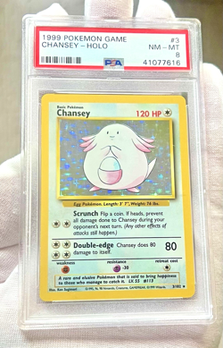 Vintage - 1999 POKEMON BASE SET CARD - CHANSEY #3/102 HOLO - PSA 8 - TAG CGC - Image 2