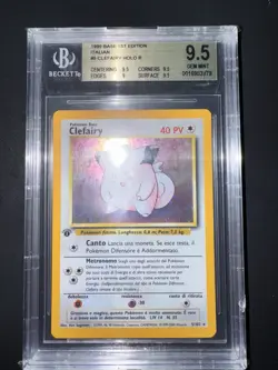 Pokemon Clefairy BGS 9.5 1 Ed 5/102 Base -no Shining Charizard Crystal Gold Star - Image 2