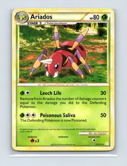 Ariados 15/123 Rare HeartGold & SoulSilver Pokemon Lightly Played - Image 1