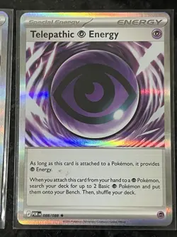 2X Telepathic Energy 088/088 Special Energy Reverse Holo Pokemon TCG English POR - Image 3