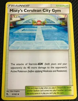 Misty's Cerulean City Gym Reverse Holo + Non Holo 61/68 Hidden Fates Pokemon NM - Image 2