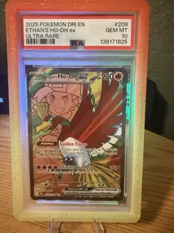 Pokemon Ethan's Ho-Oh ex Ultra Rare Holo SV10 209/182 EN PSA 10 - Image 1