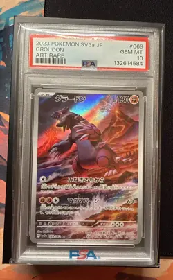 2023 Pokemon Japanese SV3a Raging Surf Groudon #069/062 Art Rare PSA 10 Gem Mint - Image 1