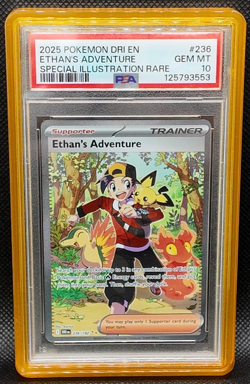 2025 POKEMON DESTINED RIVALS SPECIAL ILLUSTRATION RARE ETHAN'S ADVENTURE PSA 10 - Image 1