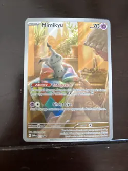 Mimikyu Paldean Fates Promo SVP EN 075 ETB Pokemon Card TCG 2024 - Image 1