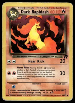 DARK RAPIDASH - 44/82 Uncommon Team Rocket Pokemon Unlimited HP - Image 1
