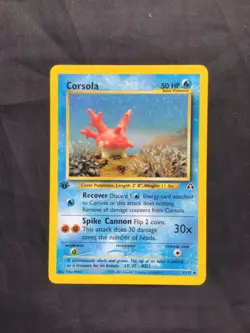 Pokemon Cards: Neo Discovery 1st Edition Uncommon: Corsola 37/75 - Image 1