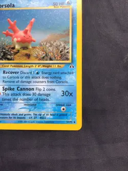 Pokemon Cards: Neo Discovery 1st Edition Uncommon: Corsola 37/75 - Image 4