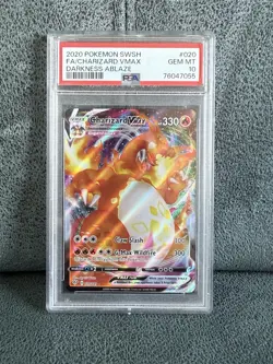 Pokemon TCG Charizard VMAX Darkness Ablaze Full Art Card 020/189, PSA 10 - Image 1