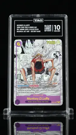 2025 One Piece EN EB02 Manga Alternate Art #061 Monkey D. Luffy TAG 10 Gem Mint - Image 1