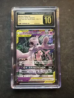 Mewtwo & Mew GX 052/173 Tag Team GX All Stars Double Rare CGC Pristine 10 Holo - Image 1