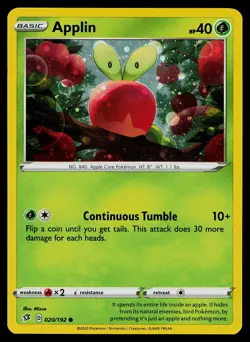Pokemon Card Blister Exclusives Applin Cosmos Holo 020/192 Promo - Image 1