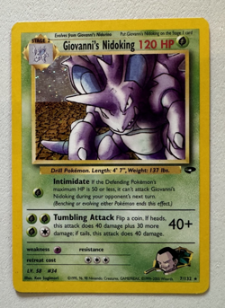 Pokemon Card Giovanni's Nidoking 7/132 Gym Challenge Holo - Image 1