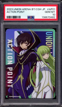 2023 Union Arena Japanese Code Geass UA01BT/CGH-1-AP01 Action Point Foil PSA 10 - Image 1