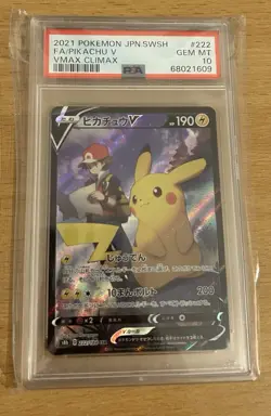 Pikachu v TG16/TG30 Lost Origin Trainer Gallery Rare Holo Pokemon Card PSA 10 - Image 1