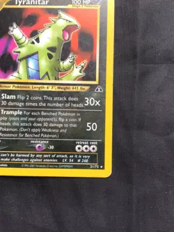 Pokemon Cards: Neo Discovery Rare: Tyranitar 31/75 - Image 4