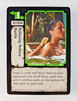 Relaxing Before Battle #100 - Xena Warrior Princess TCG card (1998 Base 180 bath - Image 1