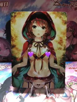 Red Riding Hood Waifu CCG Goddess Story Double Sided Anime Card Waifu Card Holo - Image 1