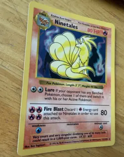 Ninetales 12/102 Base Set (Shadowless) Holo Rare Unlimited English 80 HP - Image 2