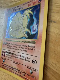 Ninetales 12/102 Base Set (Shadowless) Holo Rare Unlimited English 80 HP - Image 3