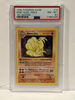 Pokemon Ninetales Base Set Shadowless 1st Edition Holo Rare #12 PSA 8.5 (POP 25) - Image 1