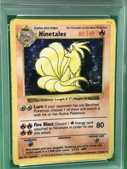 PSA 1 PR Ninetales Base Set Shadowless Holo Rare #12 Vintage 1999 Pokemon TCG - Image 4