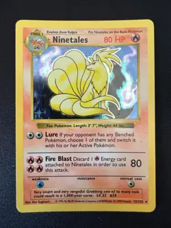 Ninetales 12/102 Base Set shadowless (1999) Vintage WOTC Holo Rare - LP - Image 1