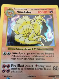 Ninetales 12/102 Base Set shadowless (1999) Vintage WOTC Holo Rare - LP - Image 2