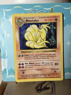 Wizards of the Coast Base Set Shadowless 1999 Ninetales 12/102 Holo Rare 80 HP - Image 1