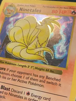 Ninetales 12/102 Base Set shadowless (1999) Vintage WOTC Holo Rare - MP/HP - Image 3