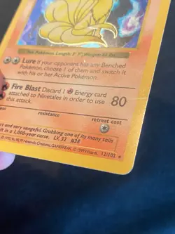 Ninetales 12/102 Base Set shadowless (1999) Vintage WOTC Holo Rare - MP/HP - Image 4